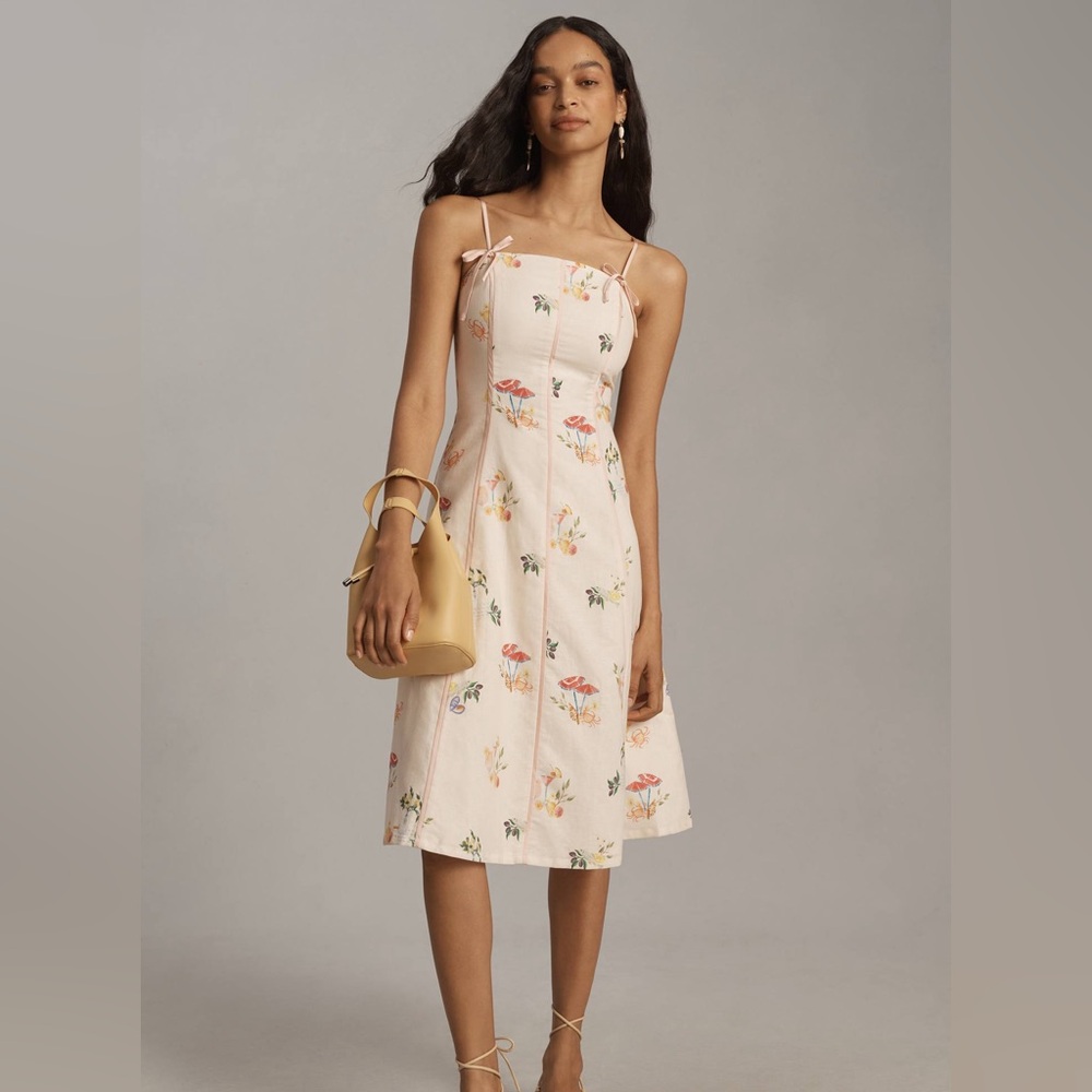 NWT Anthropologie Corey Lynn Calter Sleeveless Seamed Linen Midi Dress $248 sz L